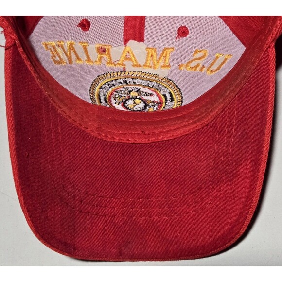 US Marine Corps USMC Hat U.S. Warriors Military Logo Seal Patch Red Baseball Cap - Picture 11 of 11